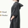 Poncho de baie pentru copii Homelevel, 10-13 ani, Gri, Bumbac organic, 54978.43