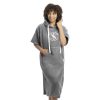 Poncho de baie cu broderie Homelevel, S-M, Gri, Bumbac organic, 54979.19