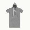Poncho de baie cu broderie Homelevel, L-XL, Gri, Bumbac organic, 54979.20