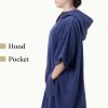 Poncho de baie pentru copii Homelevel, 10-13 ani, Albastru, Bumbac organic, 54880.17.43