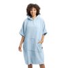 Poncho de baie unisex Homelevel, S-M, Albastru, Bumbac organic, 54881.23.19