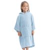 Poncho de baie pentru copii Homelevel, 6-9 ani, Albastru, Bumbac organic, 54880.23.42