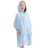 Poncho de baie pentru copii Homelevel, 6-9 ani, Albastru, Bumbac organic, 54880.23.42