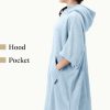 Poncho de baie pentru copii Homelevel, 10-13 ani, Albastru, Bumbac organic, 54880.23.43