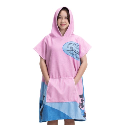 Poncho de baie pentru copii Homelevel, 8-13 ani, Multicolor, Bumbac organic, 54934.33