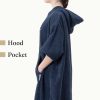 Poncho de baie pentru copii Homelevel, 9-10 ani, Albastru, Bumbac organic, 54983.43