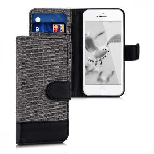 Husa Apple iPhone 5 / iPhone 5s / iPhone SE, Textil, Gri, 35222.22