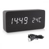 Ceas digital din lemn cu alarma, umiditate, temperatura, 37279