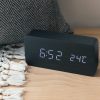 Ceas digital din lemn cu alarma, umiditate, temperatura, 37279