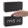 Ceas digital din lemn cu alarma, umiditate, temperatura, 37279