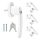 Set 4 Manere pentru fereastra cu blocare, Kwmobile, Alb, Aluminiu, 37354.02
