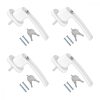 Set 4 Manere pentru fereastra cu blocare, Kwmobile, Alb, Aluminiu, 37354.02