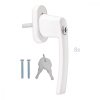 Set 8 Manere pentru fereastra cu blocare, Kwmobile, Alb, Aluminiu, 37356