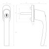 Set 8 Manere pentru fereastra cu blocare, Kwmobile, Alb, Aluminiu, 37356