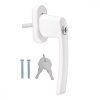 Set 8 Manere pentru fereastra cu blocare, Kwmobile, Alb, Aluminiu, 37356