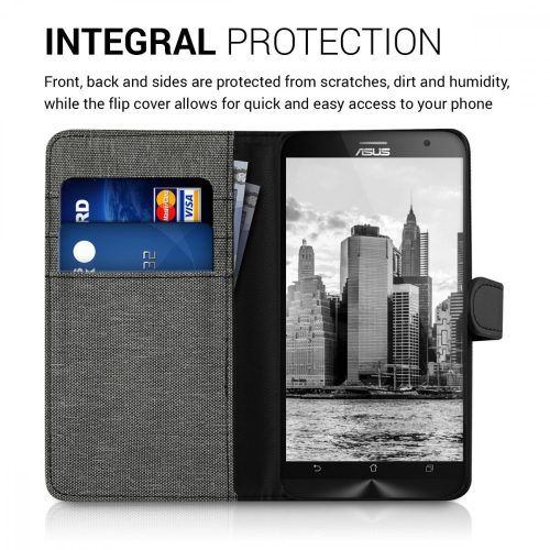 Husa Asus Zenfone 2, Textil, Gri, 37520.22