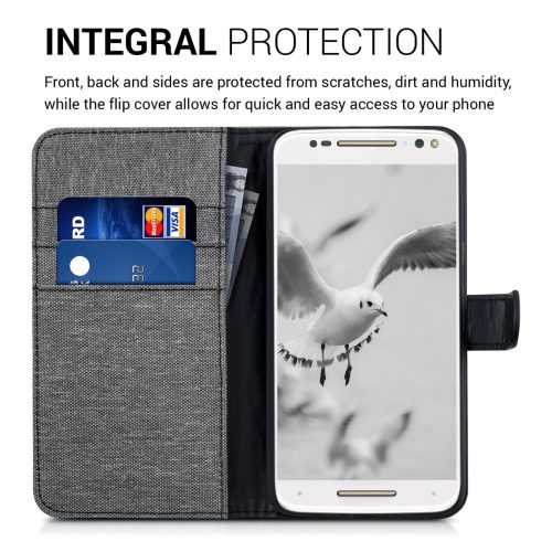 Husa Motorola Moto X Style, Textil, Gri, 38313.22