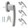 Set 4 Manere pentru fereastra cu blocare, Kwmobile, Argintiu, Aluminiu, 37354.35