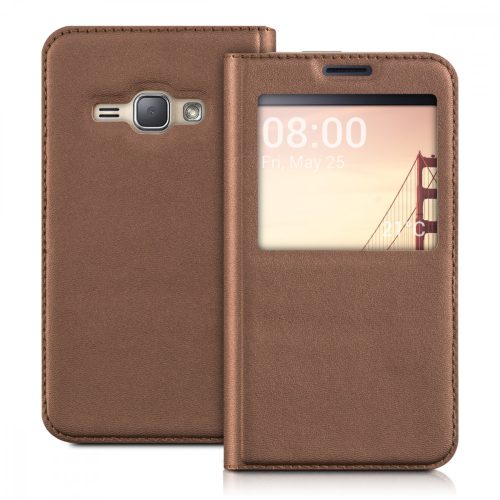 Husa Samsung Galaxy J1 (2016), Piele ecologica, Maro, 38403.54