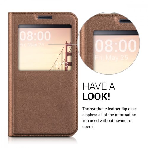 Husa Samsung Galaxy J1 (2016), Piele ecologica, Maro, 38403.54