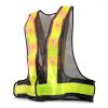 Vesta de siguranta reflectorizanta cu 16 lumini LED, Kwmobile, Negru/Verde, Poliester, 38791.01