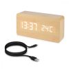 Ceas digital din lemn cu alarma, umiditate, temperatura, 38876