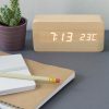 Ceas digital din lemn cu alarma, umiditate, temperatura, 38876