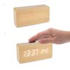 Ceas digital din lemn cu alarma, umiditate, temperatura, 38876