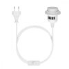 Cablu adaptor 3.5m cu dulie E27 si intrerupator, Kwmobile, Alb, PVC, 38942