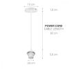 Cablu adaptor 80cm cu dulie E27 pentru plafon, Kwmobile, Alb, PVC, 38943