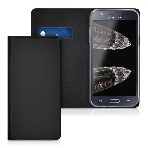 Husa Samsung Galaxy J5, Piele naturala, Negru, 39196.01