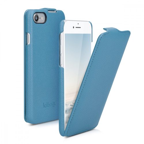 Husa Apple iPhone 8 / iPhone 7 / iPhone SE 2, Piele naturala, Albastru, 39346.04