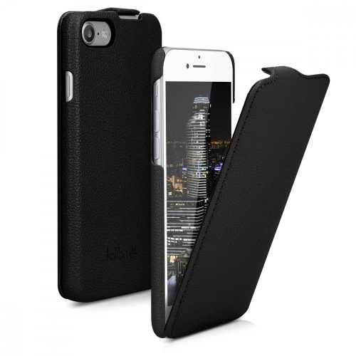 Husa Apple iPhone 8 / iPhone 7 / iPhone SE 2, Piele naturala, Negru, 39346.01