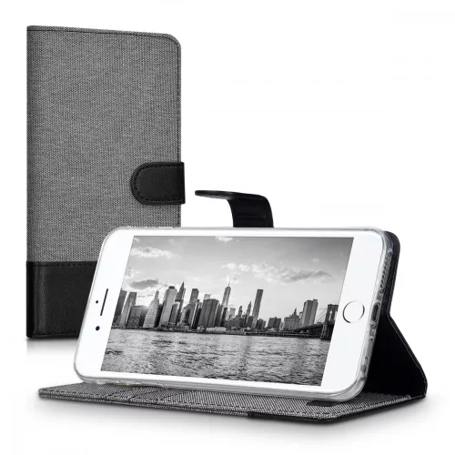 Husa Apple iPhone 8 Plus / iPhone 7 Plus, Textil, Gri, 39496.22