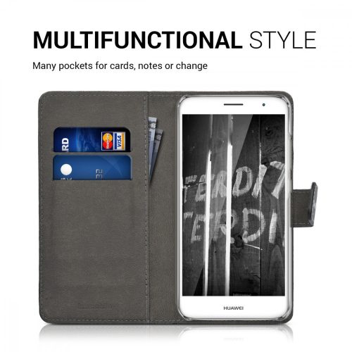 Husa Huawei Nova Plus, Piele ecologica, Negru, 39686.01