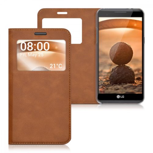 Husa LG X Power, Piele ecologica, Maro, 39814.83