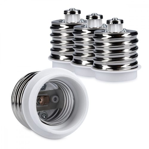 Set 4 Adaptoare dulie de la E40 la E27, Kwmobile, Alb, Plastic, 40403