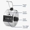 Clicker manual din 4 cifre pentru golf, Kwmobile, Argintiu, Metal, 40455