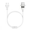 Cablu adaptor 3.5m cu dulie E14 si intrerupator, Kwmobile, Alb, PVC, 40416