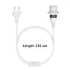 Cablu adaptor 3.5m cu dulie E14 si intrerupator, Kwmobile, Alb, PVC, 40416