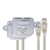 Set 2 Splittere cablu retea T RJ45 la 2 porturi Cat5e RJ45 LAN/ISDN, Kwmobile, Argintiu, Metal, 40678