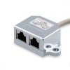 Set 2 Splittere cablu retea T RJ45 la 2 porturi Cat5e RJ45 LAN/ISDN, Kwmobile, Argintiu, Metal, 40678