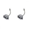 Set 2 Splittere cablu retea T RJ45 la 2 porturi Cat5e RJ45 LAN/ISDN, Kwmobile, Argintiu, Metal, 40678