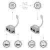 Set 2 Splittere cablu retea RJ45 mama la 2 porturi mama Cat5/Cat6, Kwmobile, Argintiu, Metal, 40677