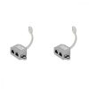 Set 2 Splittere cablu retea RJ45 mama la 2 porturi mama Cat5/Cat6, Kwmobile, Argintiu, Metal, 40677