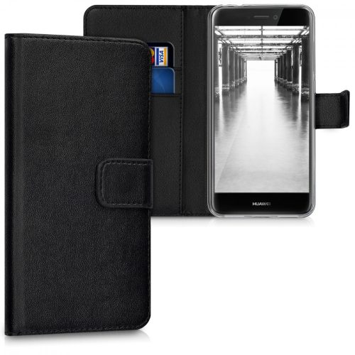 Husa Huawei P9 Lite (2017), Piele ecologica, Negru, 40890.01