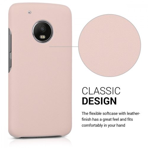 Husa Motorola Moto G5 Plus, Piele ecologica, Roz, 41393.10