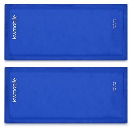 Set 2 Comprese de gel 28 x 13 cm pentru utilizare la cald/rece, Kwmobile, Albastru, Poliester, 41360