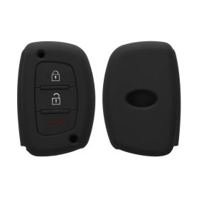   Husa Cheie Auto pentru Hyundai / Kia - 3 Butoane - Keyless Go, Silicon, Negru, 41620.01