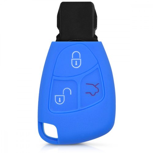 Husa Cheie Auto pentru Mercedes - 2-3 Butoane, Silicon, Albastru, 41626.04